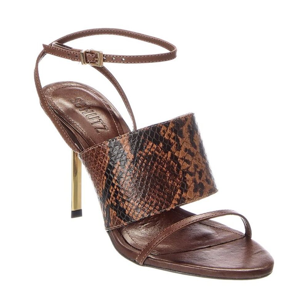 Schutz Malene Leather Sandal, Brown
